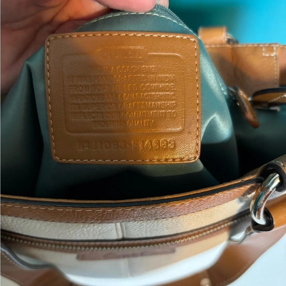 Coach Penelope Brown and Cream Leather Shoulder Bag